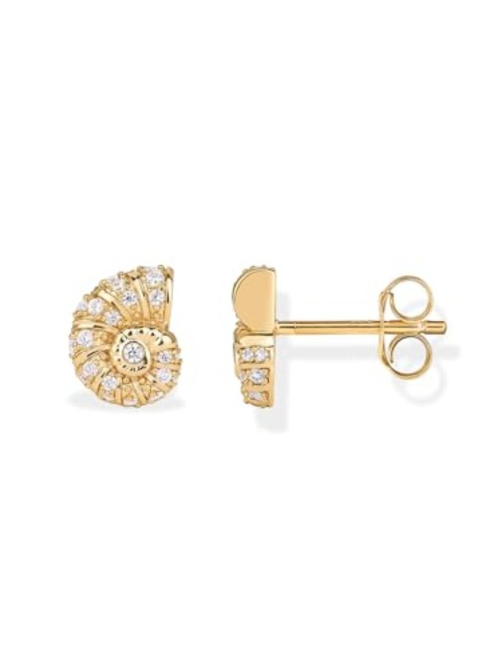 14K Gold Plated 925 Sterling Silver Posts Seashell Statementβ Earrings for Women